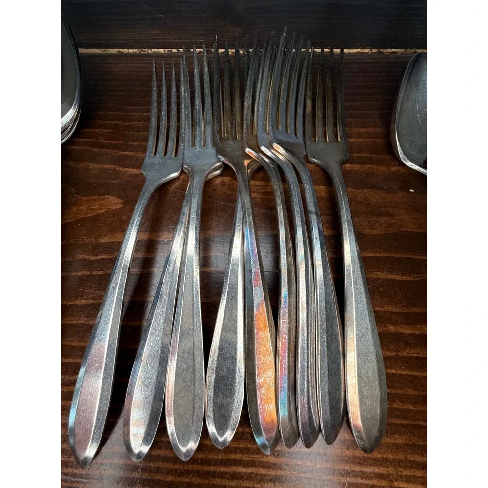 Community Plate Coronation Silver Plated Flatware Set 27 Piece Oneida Art Deco